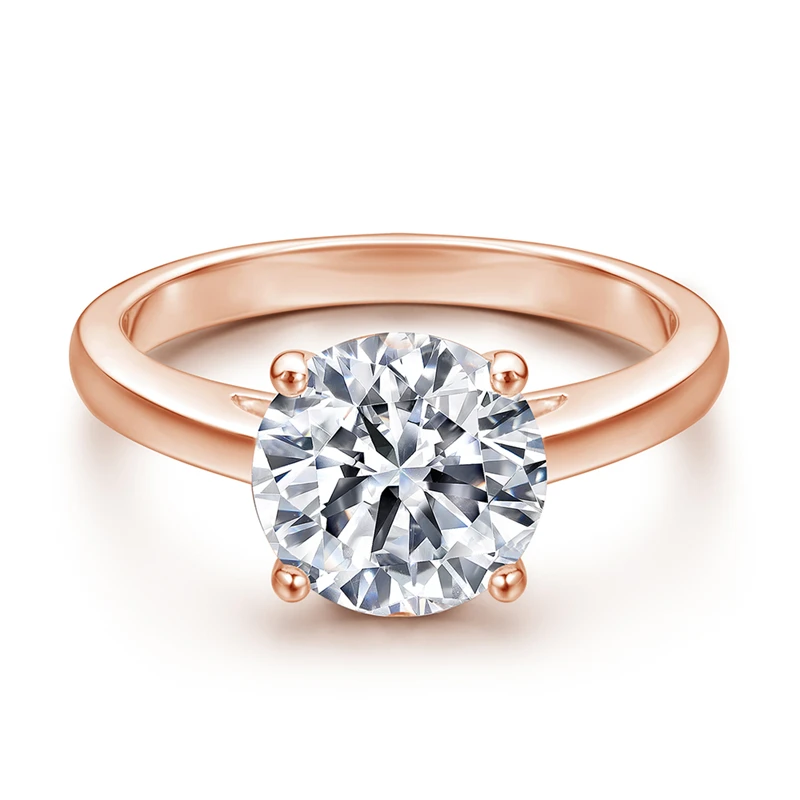 Кольцо для женщин 2.0ct круглой огранки Цирконий бриллиант кольцо Обручальное Свадебные 925 стерлингового