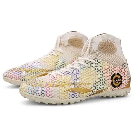 Long Spikes Outdoor Hot Sale Mens Soccer Cleats High Ankle Football Shoes Soccer Traing Boots For Men Women Soccer Shoes Child