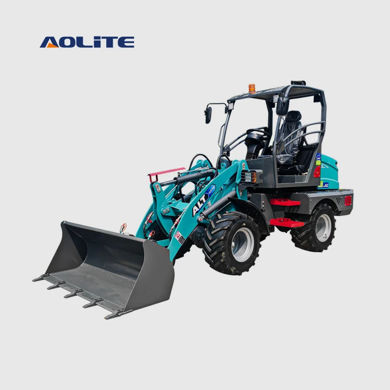 High quality AOLITE ALT CE 1200kg China small mini construction garden shovel articulated battery electric front wheel loader