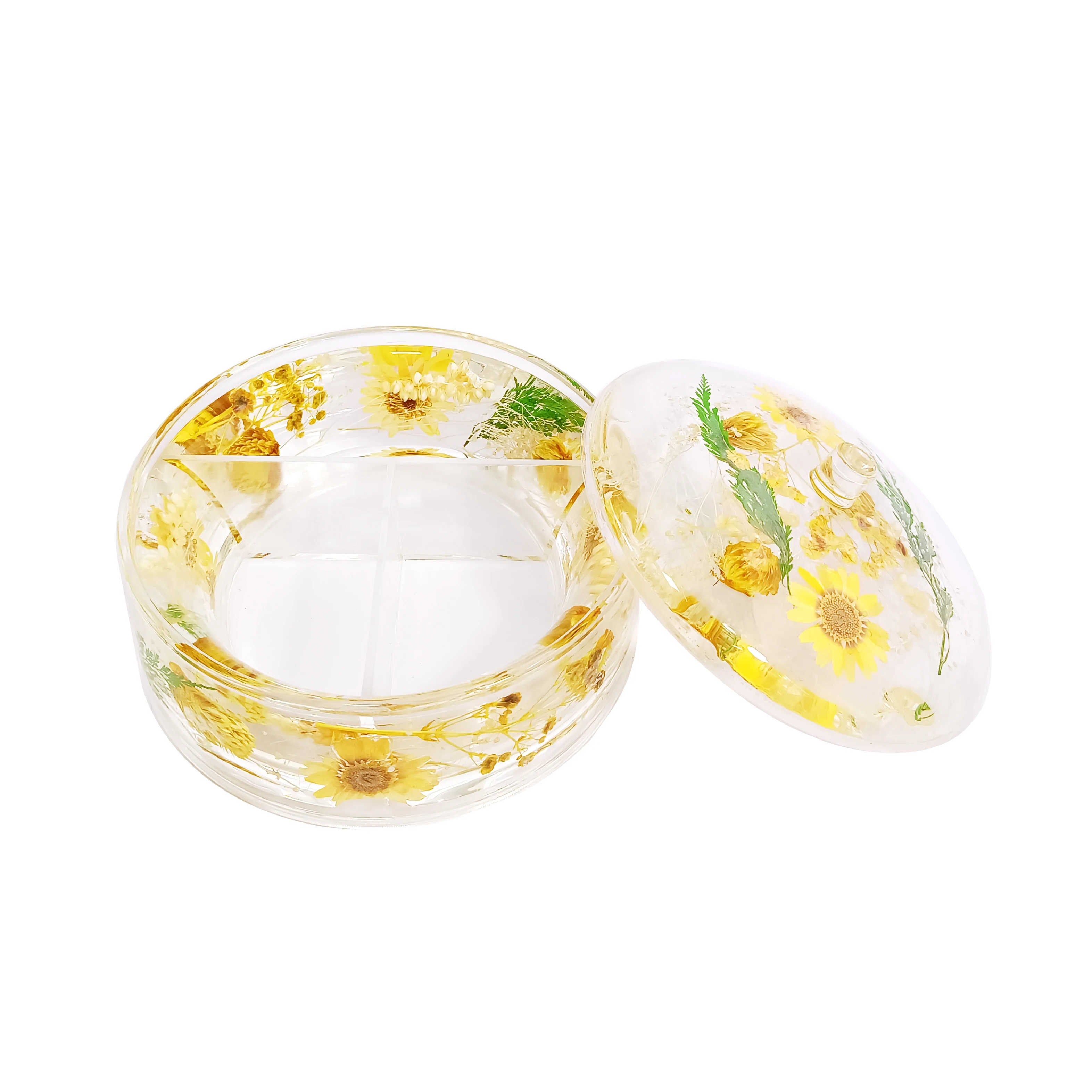 Роскошная коробка для хранения колец, серег, ожерелий, органайзер с высушенными цветами, акриловая шкатулка для украшений, органайзер для украшения