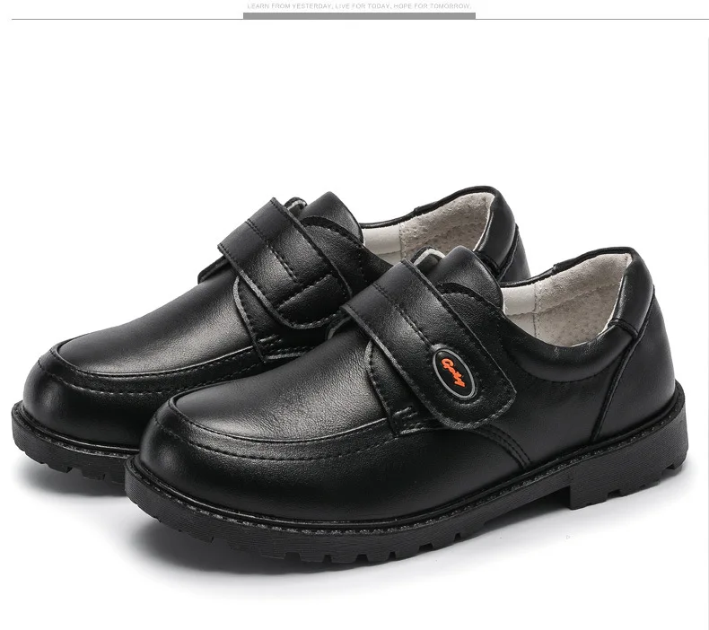 
European Style Fashion Elegant Children Casual Shoes Boys Girls Stylish Black Leather Dress Kids Bulk Orthopedic School Footwear 