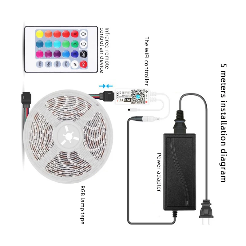 SMD 5050 DC 12V TV подсветка 5M 10M Smart Music APP Wifi дистанционное управление Гибкая светодиодная RGB полоса освещения Комплект