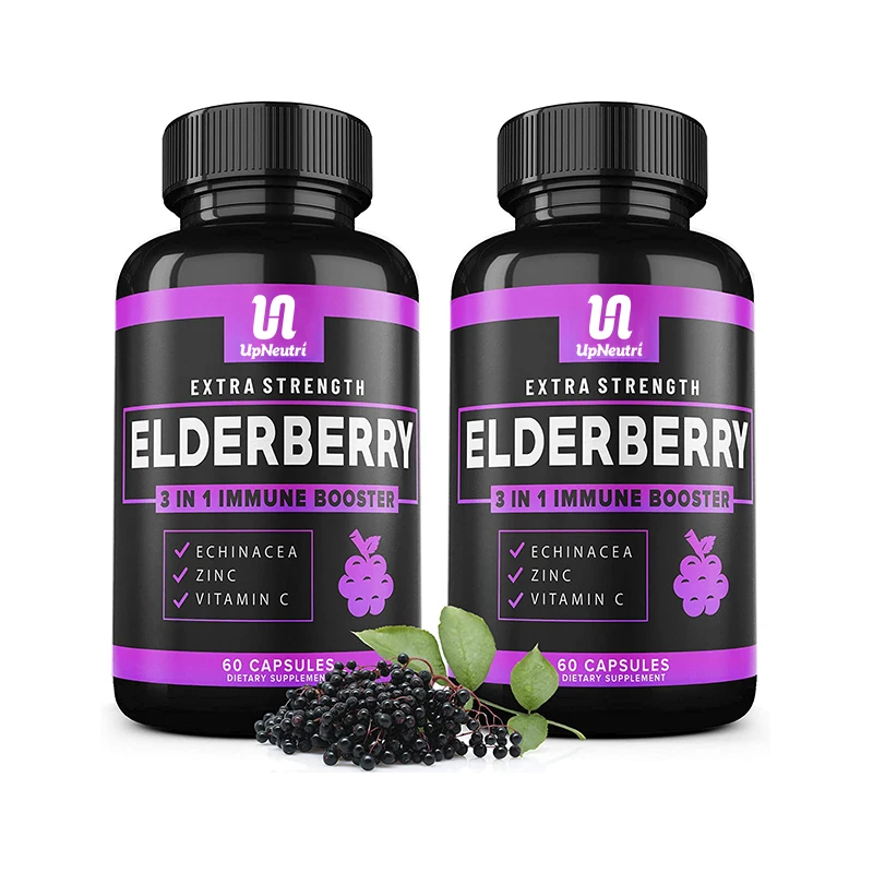 Elderberry Capsules Pills with Zinc and Vitamin C Boost Immune for adults elderberry supplement OEM