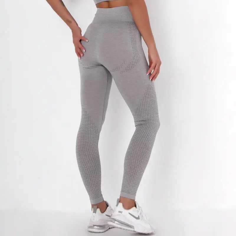 Gym Wear Reticulated Solid Color Anilox Yoga Leggings Basic Sona Fashion Super High Waist Texture Legging Jacquard Sport pant