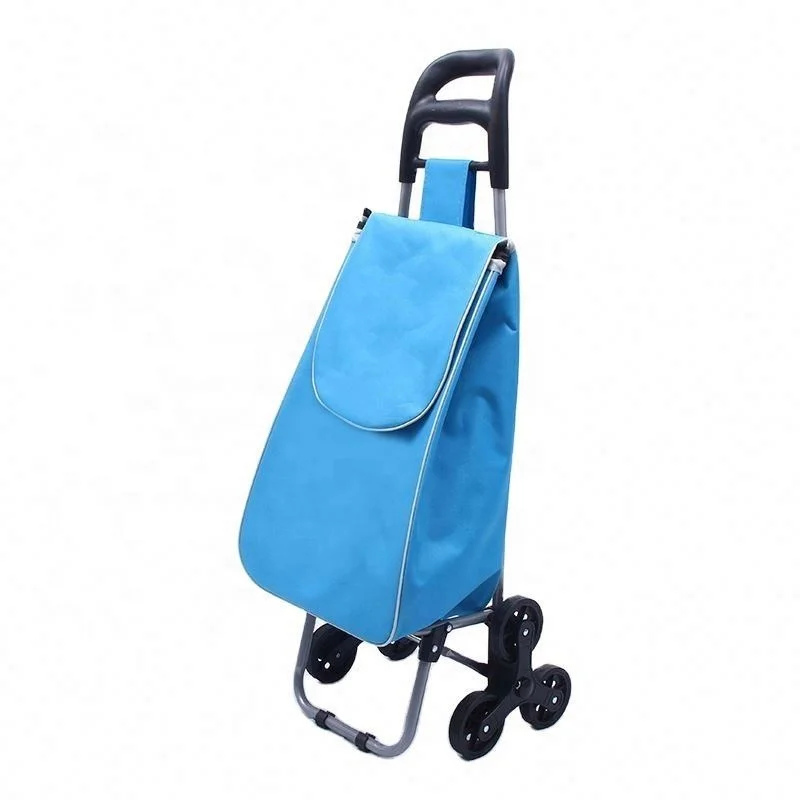 Promotional Collapsible Portable Luggage Useful Vegetable Folding Shopping Trolley Bag With Wheels