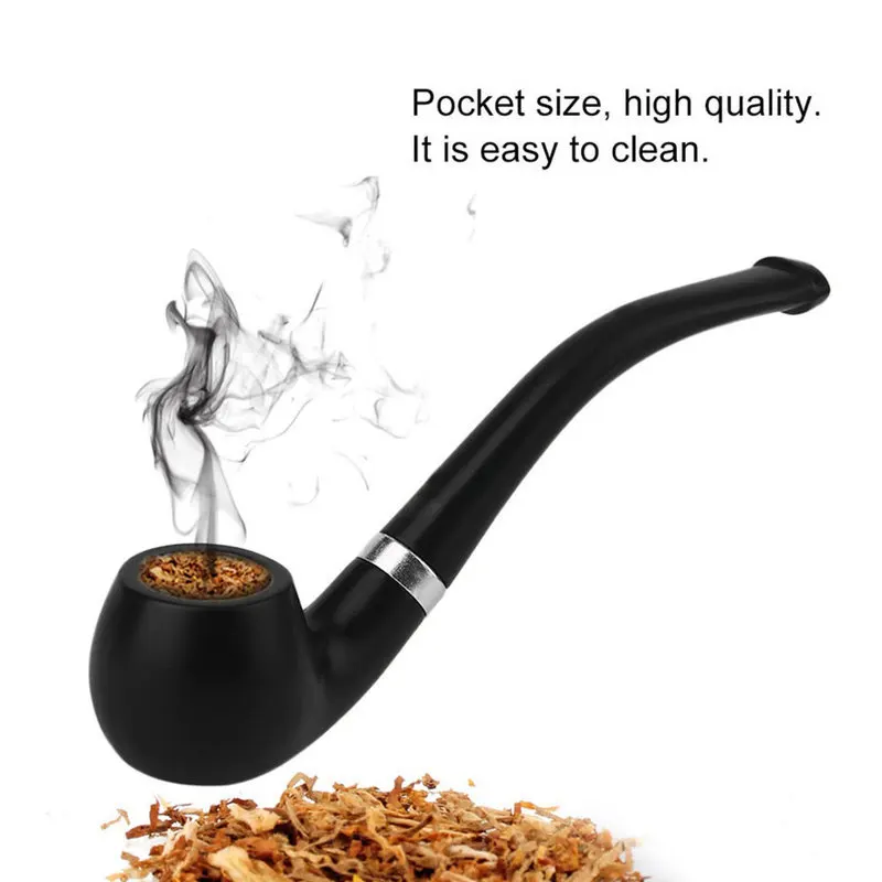 Durable Handheld Tobacco Bent Pipe Wooden Smoking Filter Grinder Portable Pocket Herb Cigarette Accessories Best Gifts