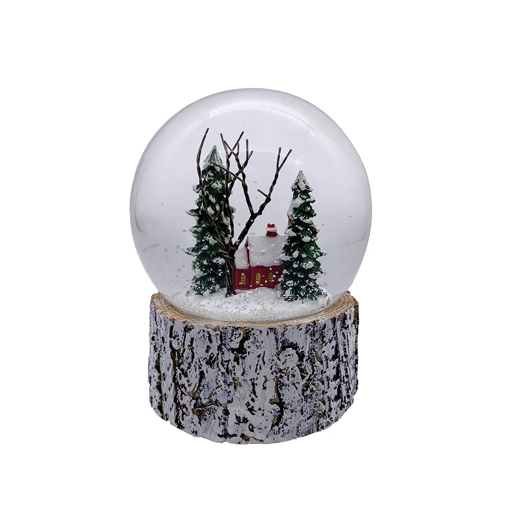  Winter Country Scene 100MM Resin Hand Painted Snow