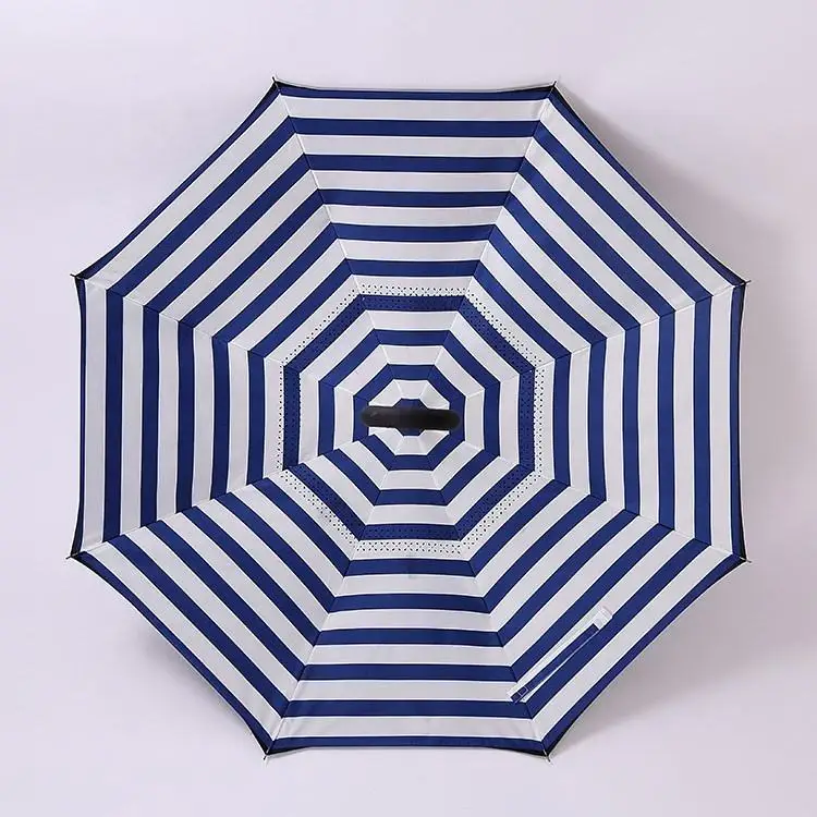 Wholesale reverse cheaper capsule rain fiberglass umbrella with C handle custom logo inverted umbrella