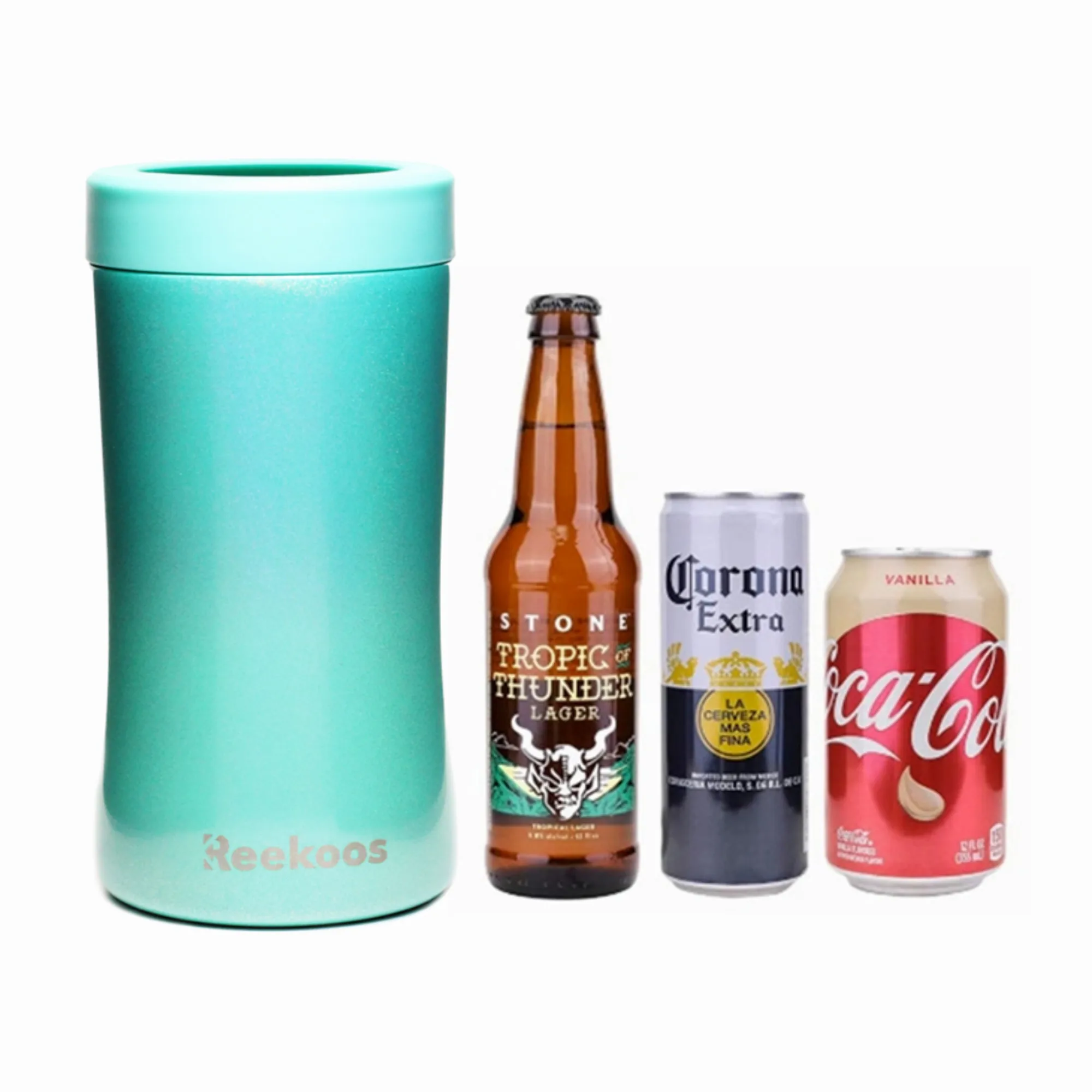12oz personalized custom stainless steel vacuum insulated double wall metal beer bottle can insulator cooler holder