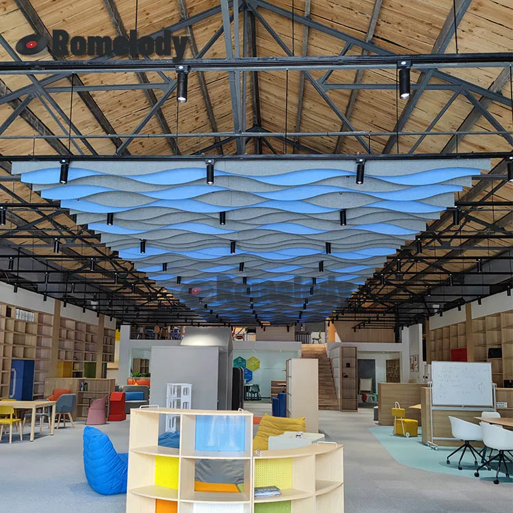 Factory Suspended Visually Appealing Excellent Acoustic Performance Acoustic Ceiling Clouds Mounted On Ceilings