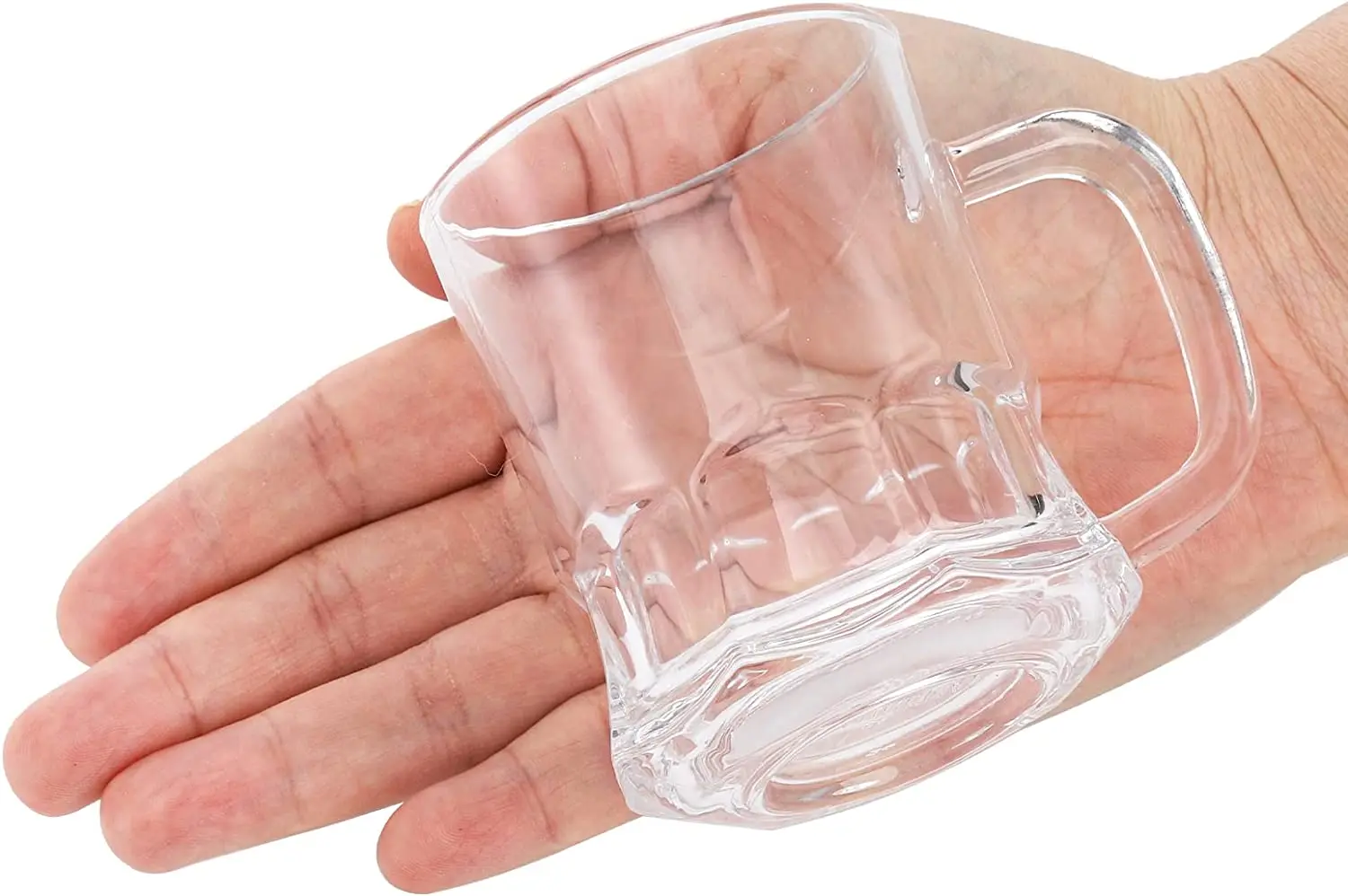 Mini 5 oz Beer Mug Glass Tasting  Beer Glasses for Freezer, Heavy Base Beer Sampler Glass Shots Glasses with Handle