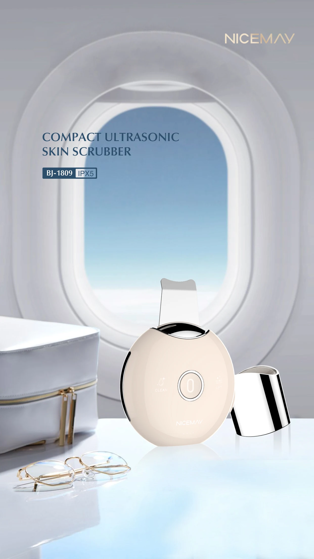 Portable ultrasonic skin scrubber blackhead remover deep clean facial cleaner face scrubber