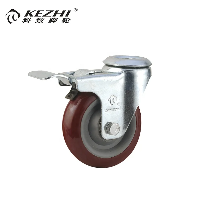 Fully stocked medium duty double Bolt Hole Brake caster for scaffolding
