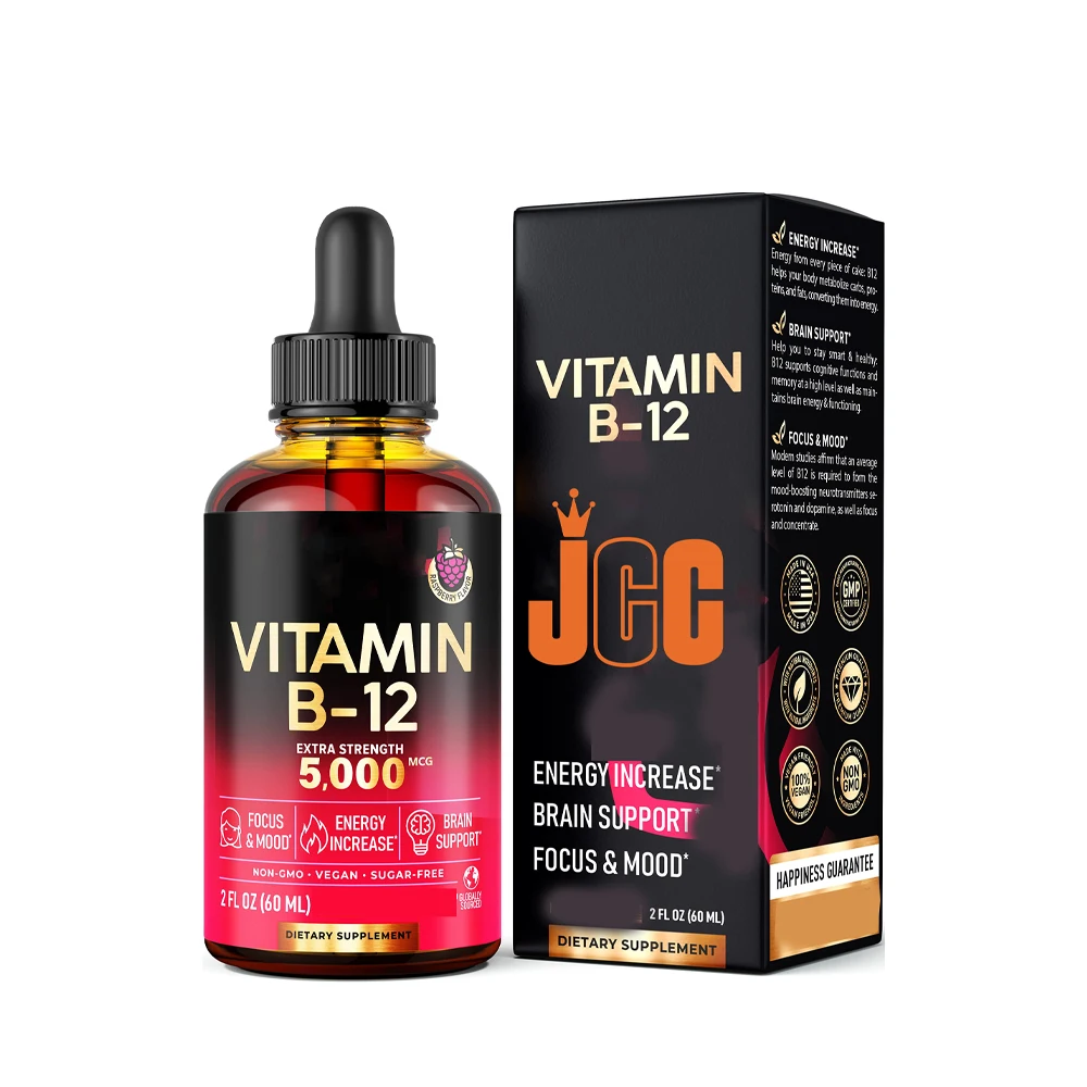 Vitamin B12 Drop as methylcobalamin focus mood brain health increase energy support vitamins drop tincture