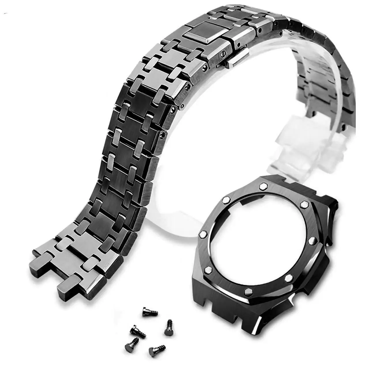 Luxury Stainless steel watch band For Casioak Mod kit GA2100 Metal strap bezel case for Gshock Mod kit