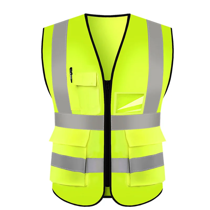 Изготовление логотипа на заказ рабочая одежда Hi Vis жилет для строительных рабочих защитная куртка желтый светоотражающий защитный