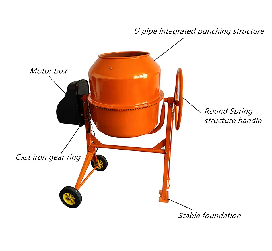 Portable Engineering Construction Compact Electric Motor Concrete Mobile Cement Mixers Machine
