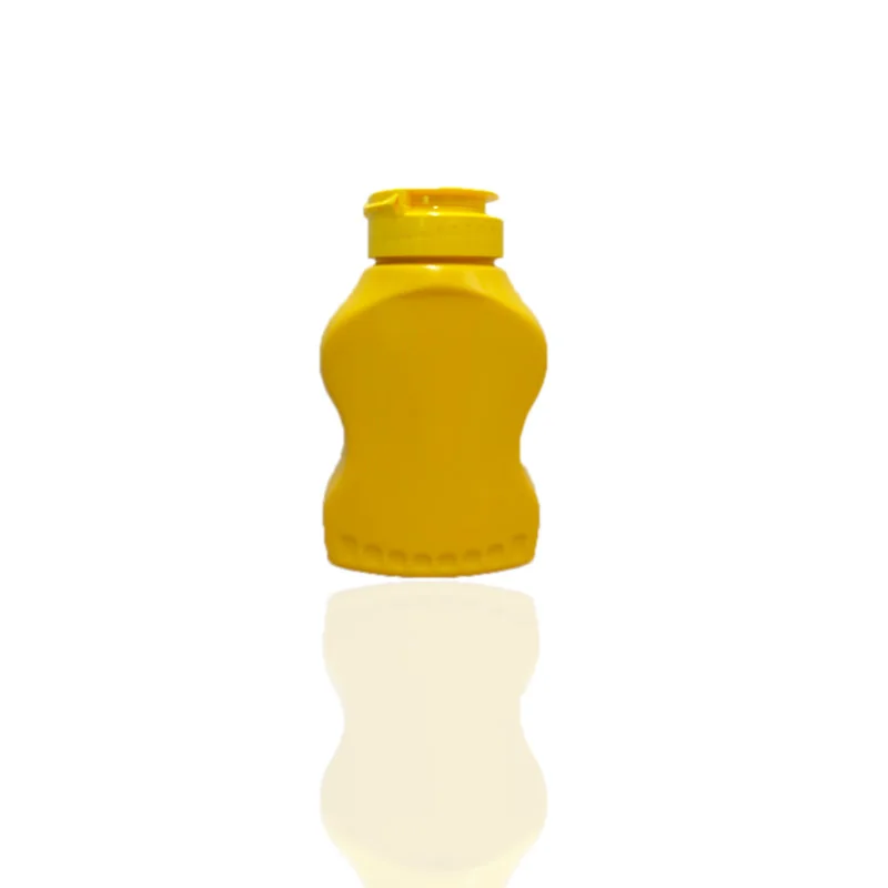 PE 220ml plastic flat ketchup bottles squeeze sauce bottles