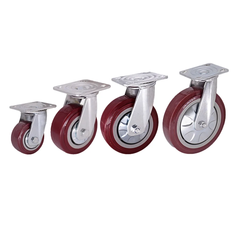 2024 Factory Swivel Caster Wheel for Trolley Cart Medium-duty PVC Wheels With Lock