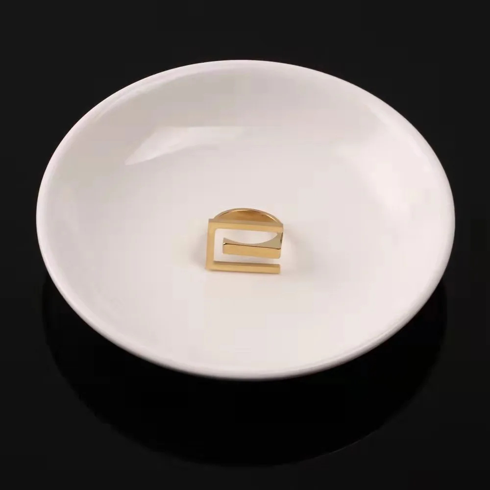 fashion 2020 minimalist korean geometric metal copper gold plated rings  designs for women