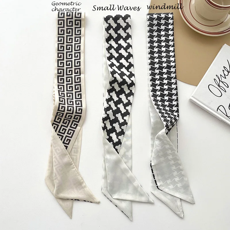 Polk Dot Printing Orange Green Purple Yellow Blue Candy Color Narrow Small Silk Stain Twill Long Hair Ribbon Wrist Head Scarves