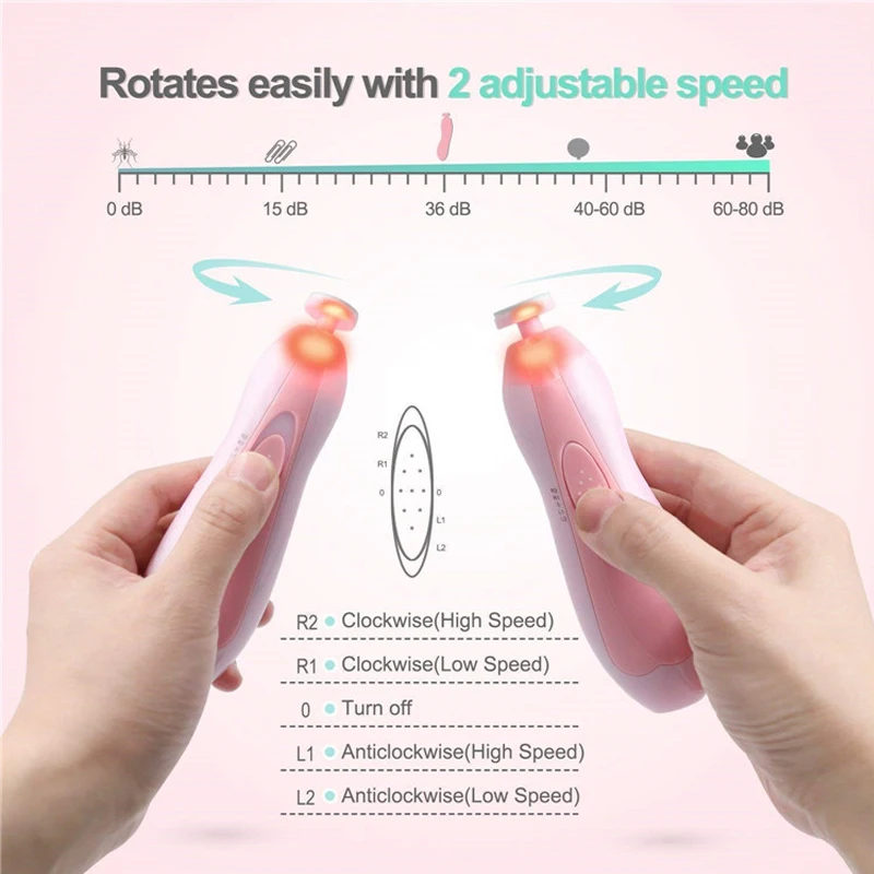 Multifunction Nail Sharpener Professional Led Nail Files Portable Safe Automatic Electric Baby Nail Trimmer