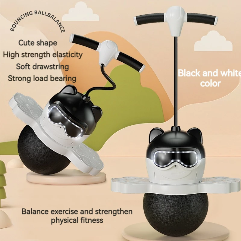 Wholesale mute pink color inflatable balance led light 3 gear flashing ball jumping bouncing ball for kids