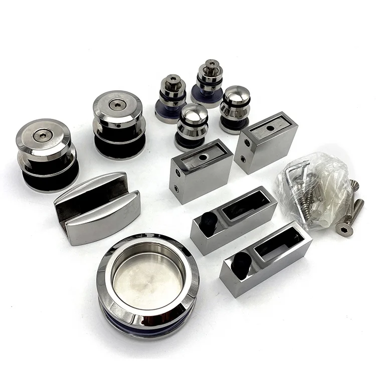 Frameless sliding glass fitting shower door accessories for bathroom