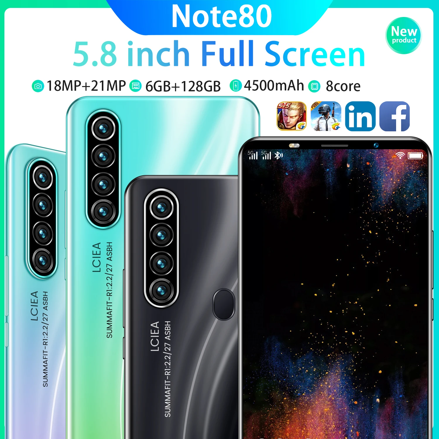 2021 new arrival Original note80 pro cheap cell phones wholesale gaming phone  face recognition unlock PHONE
