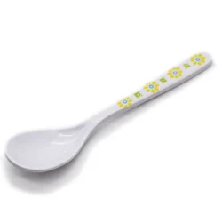 Eco-Friendly Mini White Flower Melamine Cutlery Sugar Spoon Kids Coffee Scoop Custom Multi Function Long Handle Tea Spoon