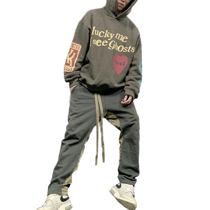 finch custom logo 2piece suits hip hop 100% cotton jogging  track suits men tracksuit set custom clothing manufacturers