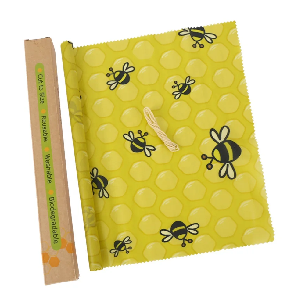 
Cling Film Reusable Beeswax Wrap roll Sustainable Food Storage for Sandwiches Cheese Fruit Bread  (1600095537578)