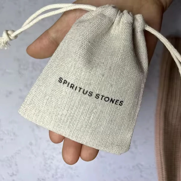 Небольшой органический хлопок Льняная сумка по индивидуальному заказу, бежевые 100 части, перерабатываемые сумки для хранения ювелирных изделий, Льняная сумка, Хлопковая Сумка на шнурке