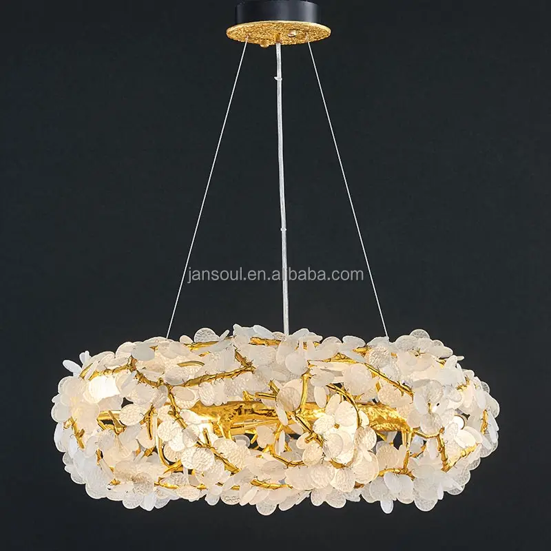 Креативный дизайн, латунные люстры, подвесные светильники, хрустальные цветы, дерево, комнатные декоративные люстры для гостиной, ресторана, отеля, виллы