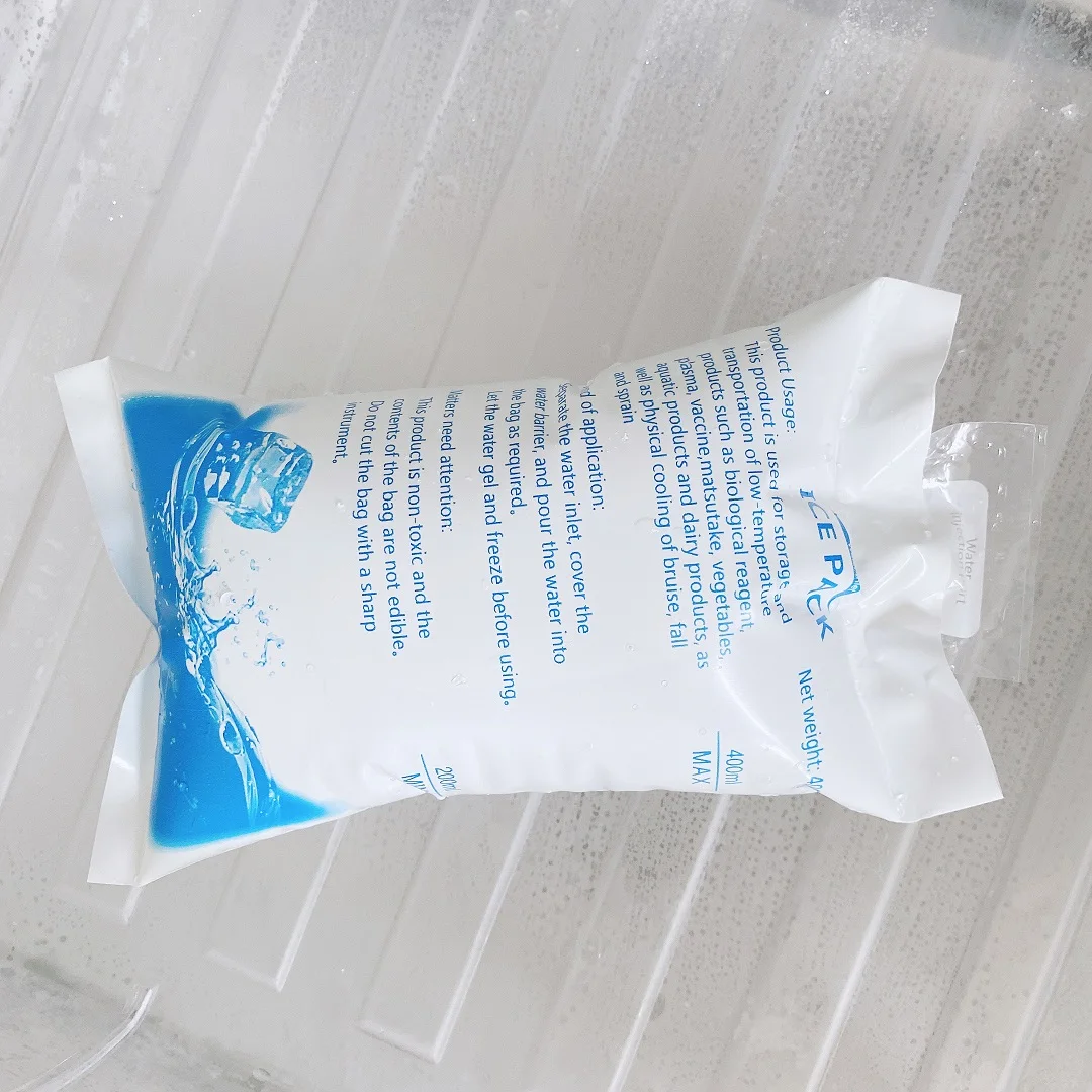 Reusable Injecting water Ice Pack Gel Ice Bag Insulated Dry Cold Ice Pack Gel Cooler Bag for Food Fresh