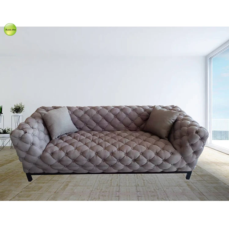 Foshan Furniture Velvet Sofa French Style New Classic Furniture Indoor Sofa Set