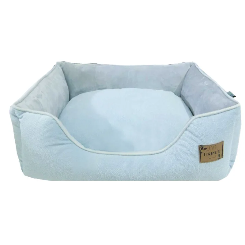 Pet dog bed removable and washable non-slip moisture-proof litchi cloth short velvet bed