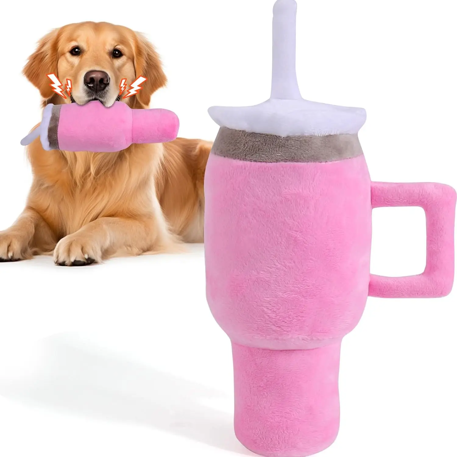 Cute Squeaky Dog Toys Cup Soft Tumbler Funny Dog Toys for Aggressive Chewers Safety Design Dog Toys Exercise and Accompany