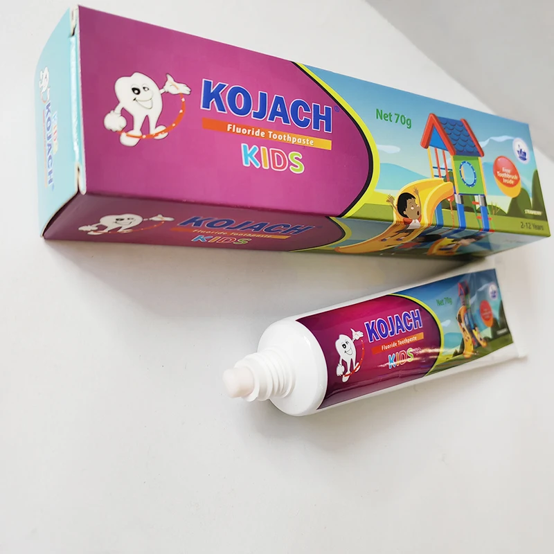 Carton anti cavity children kids fluoride toothpaste with free toothbrush