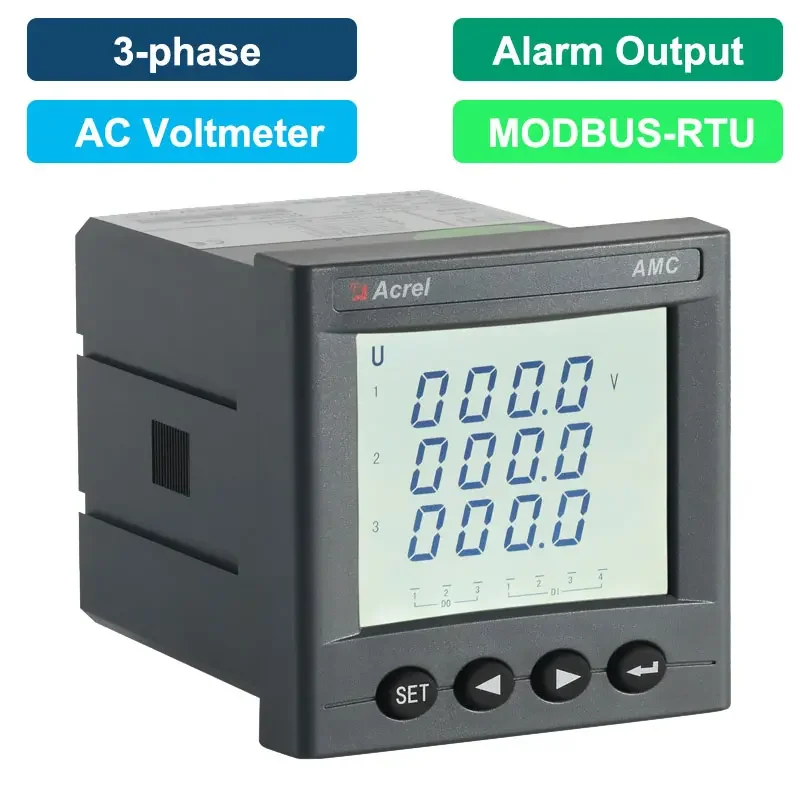 Acrel 3 Phase Digital panel electric voltage meter Accuracy 0.5 Programmable with RS485 Modbus-RTU CE