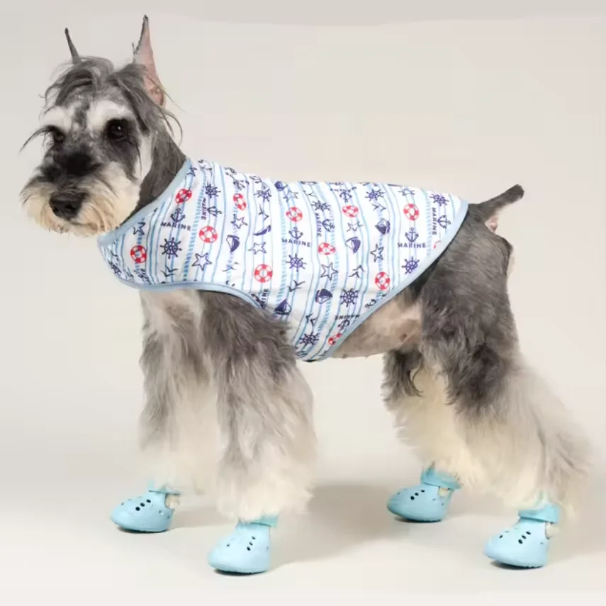 High Quality Luxury Hot Pavement Rubber Holes Set Fashion Summer Customized waterproof outdoor Rain Boots Pet Dog Shoes