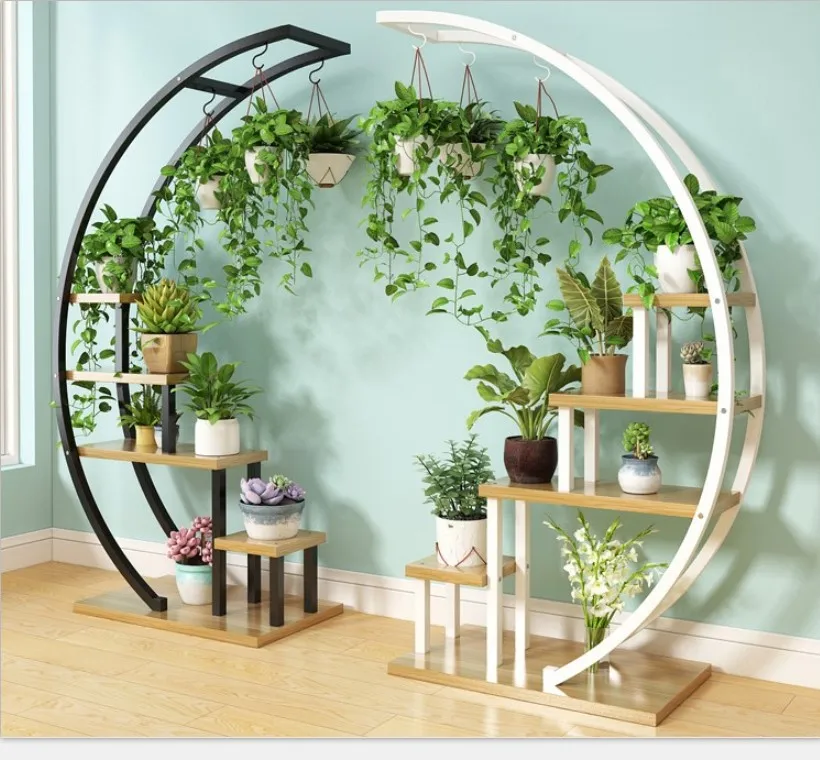 Semicircle Flower Display Stand Multi-Layer House Decoration Indoor Floor Plant Stand