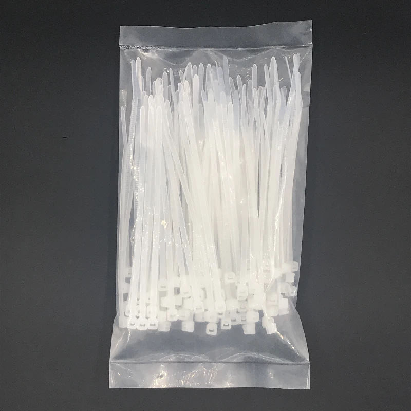 ELEWIND  Self-locking plastic nylon   Cable Ties  Wire  Zip  Cable Tie  fastening ring cable tie white color 3*100