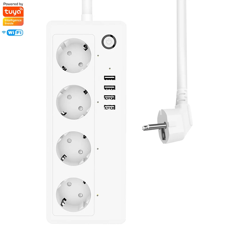  E-starri Tuya Wi-Fi 4/4 способов умная штепсельная вилка постоянного тока выход USB зарядка расширители удаленное управление с помощью приложения Smart мощность пропилен-каучука прокладки
