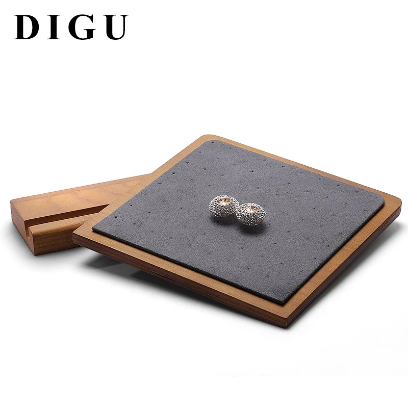 ручной работы на заказ Высокое качество сжигание древесины уха Стад Дисплей Стойки Ювелирные серьги Дисплей Держатель