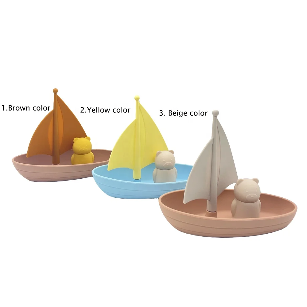 Bathtub Toys Silicone Baby Bath Panda Boat Toys