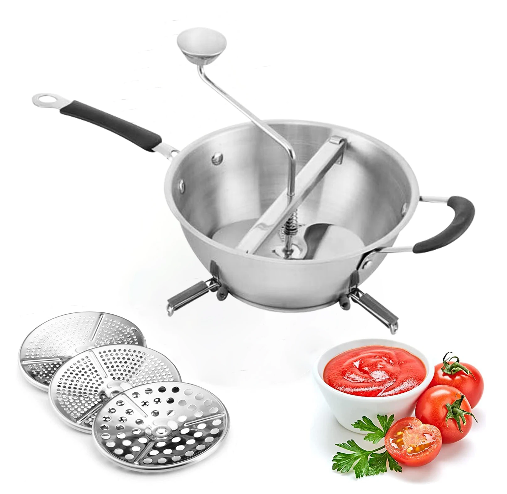 Пищевая мельница из нержавеющей стали с 3 фрезерными дисками