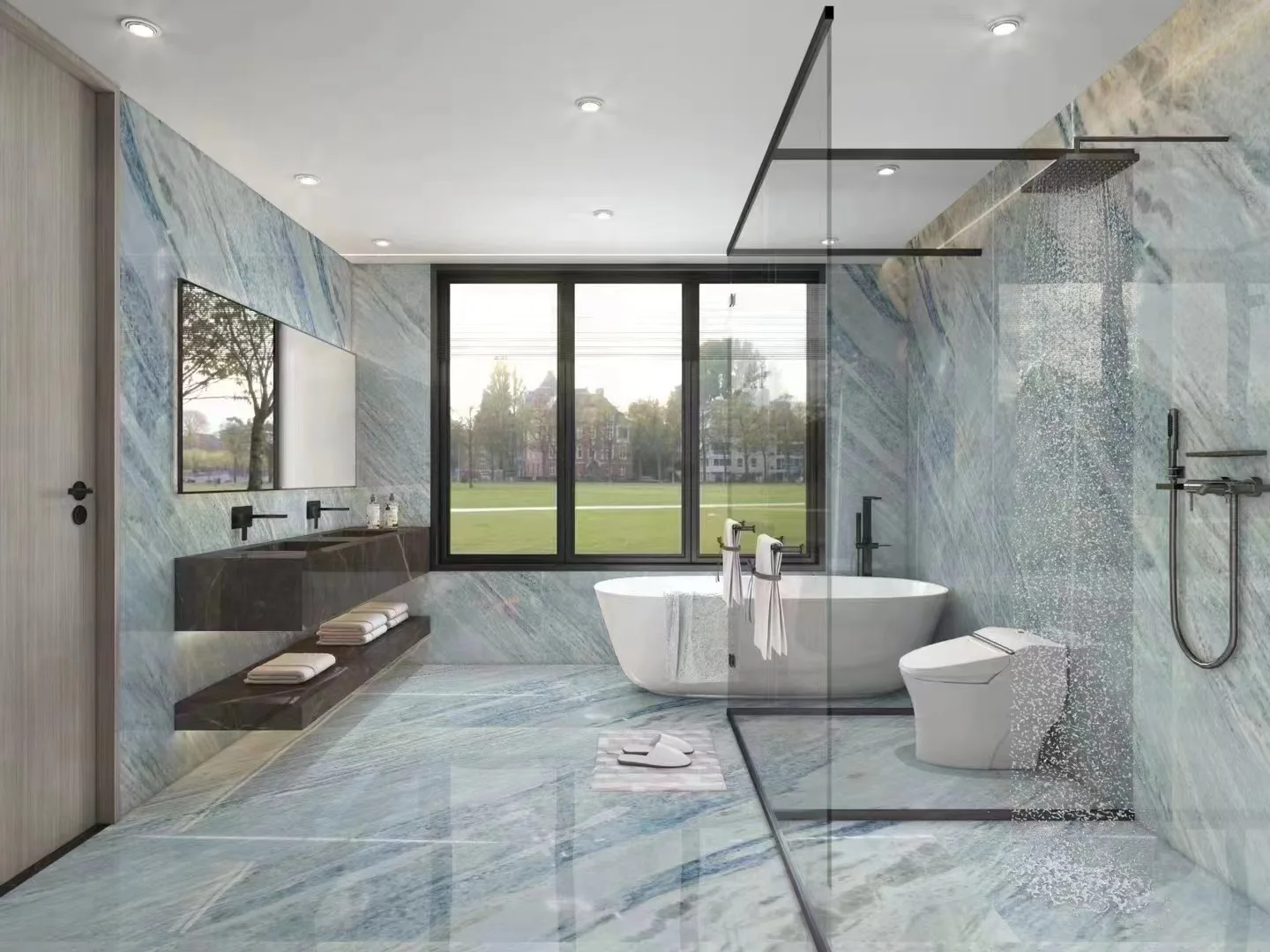Luxury Brazil Iceberg Blue Quartzite Slab Natural Blue Celeste Marble Stone For Wall Tiles Table Kitchen Countertop Island