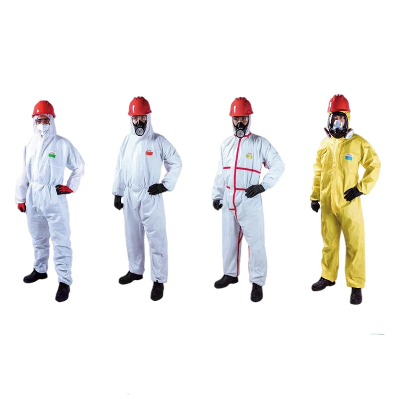Custom Logo Disposable Personal Protective Equipment Safety Suit Type 4/5/6 Protective Coverall