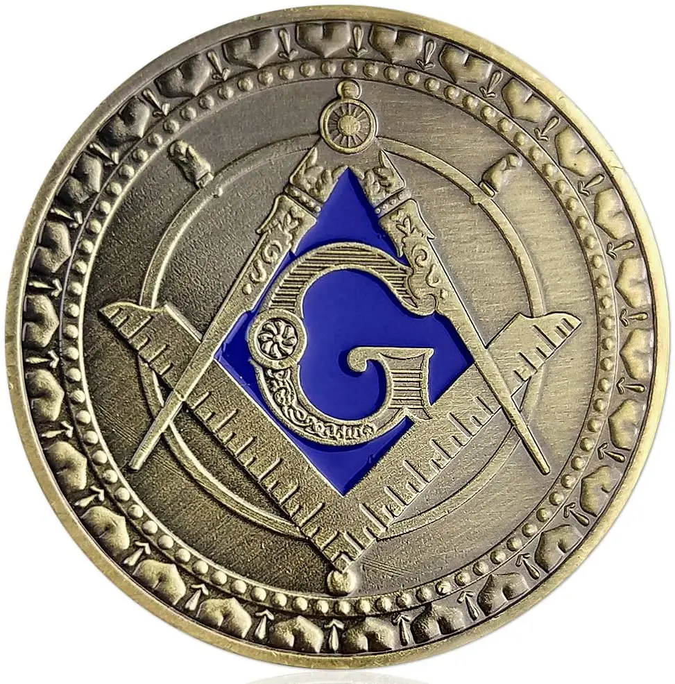 Masonic Coin Square & Compass Faith coins, Master Mason Blue Lodge Commemorative Challenge Coin